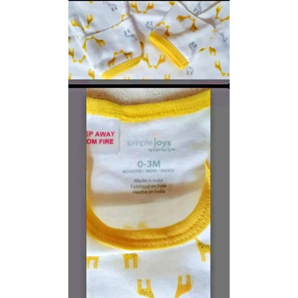 pajama 0 To 3 Months New Baby Carters sleeper Gown Giraffes infant sleepwear